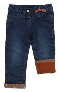 Tmavomodré podšité rifle s mašlí C&A