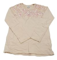 Světlerůžové mikinotriko s flitry OVS