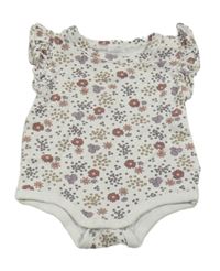 Bílo-barevné květované body 