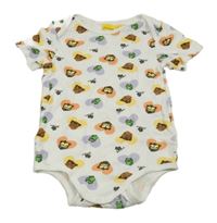 Bílo-barevné body se srdíčky a zvířátky 