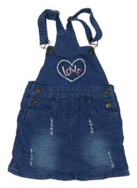 Tmavomodré riflové laclové šaty se srdcem a prošoupáním LC Waikiki