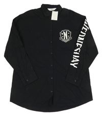 Nové - Černá halenka s výšivkou - Wednesday H&M