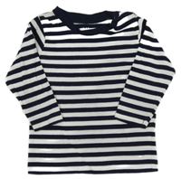 Bílo-tmavomodré pruhované triko H&M