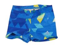 Modro-žluté vzorované nohavičkové plavky Adidas