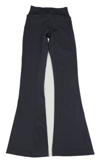 Antracitové flare sportovní legíny 