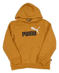 Okrová mikina s logem a kapucí Puma