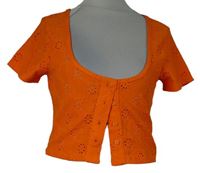 Dámská oranžová madeirová crop halenka Pep&Co
