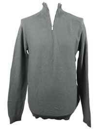 Pánský šedý svetr se stojáčkem Primark 