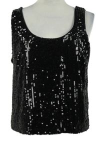 Dámský černý flitrový top F&F