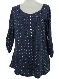 Dámské tmavomodré puntíkované triko H&M