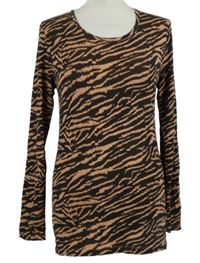 Dámské černo-béžové vzorované triko M&S