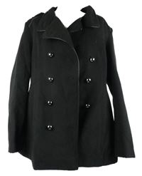 Dámský černý flaušový kabát Kaleidoscope 