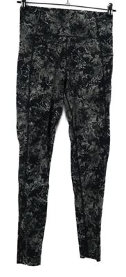 Dámské šedo-černé melírované sportovní legíny USA Pro 