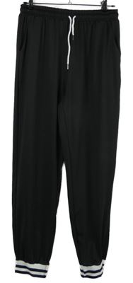 Dámské černé sportovní cuff tepláky 