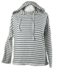 Dámská bílo-černá pruhovaná mikina s kapucí George 