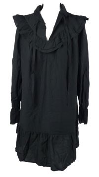 Nové - Dámské černé šaty s volánky H&M