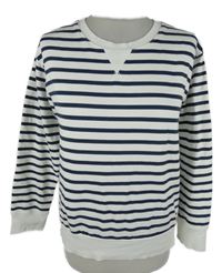 Dámská bílo-tmavomodrá pruhovaná mikina H&M