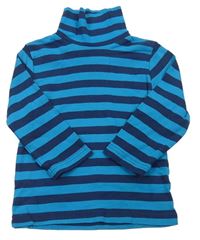 Modro-tmavomodré pruhované triko s rolákem Topolino