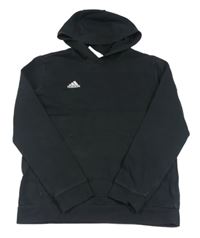 Černá mikina s logem a kapucí Adidas