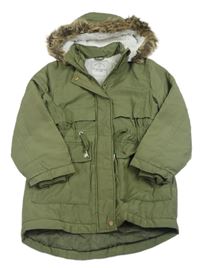 Khaki šusťáková zimní parka s kapucí George