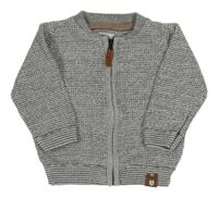 Bílo-černý melírovaný propínací svetr zn. C&A