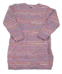 Růžovo-modro-žluté pletené šaty Primark