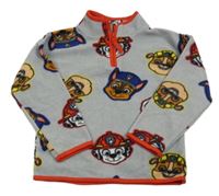Světlešedo-černá fleecová mikina s PAw PAtrol Nickelodeon