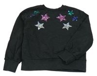 Černá mikina s hvězdami z flitrů H&M