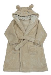 Světlebéžový chlupatý župan s kapucí- králíček Tu