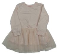 Světlerůžové teplákovo/tylové šaty so cute