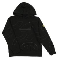 Černá vzorovaná mikina se zipem a kapucí sarahanda