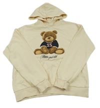 Béžová mikina s medvědem a kapucí H&M