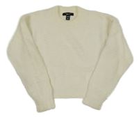 Smetanový chlupatá svetr New Look