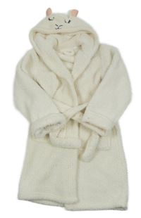 Smetanový chlupatý župan s kapucí - ovečka Lily & Dan