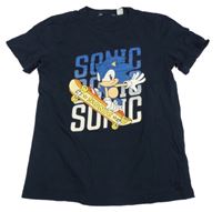 Tmavomodré tričko se Sonicem 