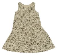 Smetanové bavlněné vzorované šaty H&M