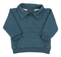 Modrá vzorovaná mikina s límečkem Primark