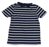 Tmavomodro-bílé pruhované tričko Primark 