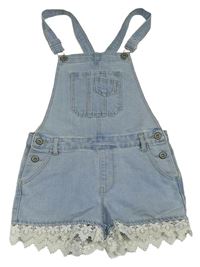 Světlemodré riflové laclové kraťasy s krajkou Denim Co.