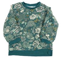 Tmavozeůlená květovaná mikina H&M