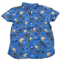 Modrá vánoční košile se Santy Primark 