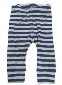 Modro-bílé žebrované lehké tepláky H&M