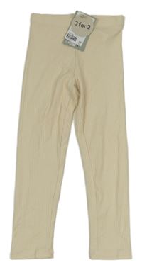 Nové - smetanové žebrované legíny H&M