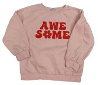 Světlerůžová mikina s nápisem Tu