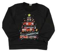 Černá mikina s hasiči Shein