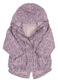 Světlerůžová květzovaná šusťáková jarní parka s kapucí Topomini