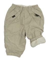 Béžové šusťákové podšité cuff kalhoty H&M