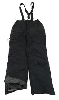 Černé šusťákové funkční zimní oteplovačky s odepínacími kšandami TRESPASS