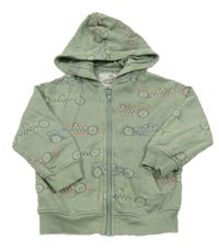 Světlekhaki propínací mikina s formulemi a kapucí M&S