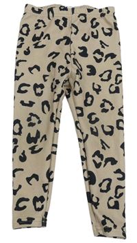 Béžovo-černé vzorované legíny SHEIN